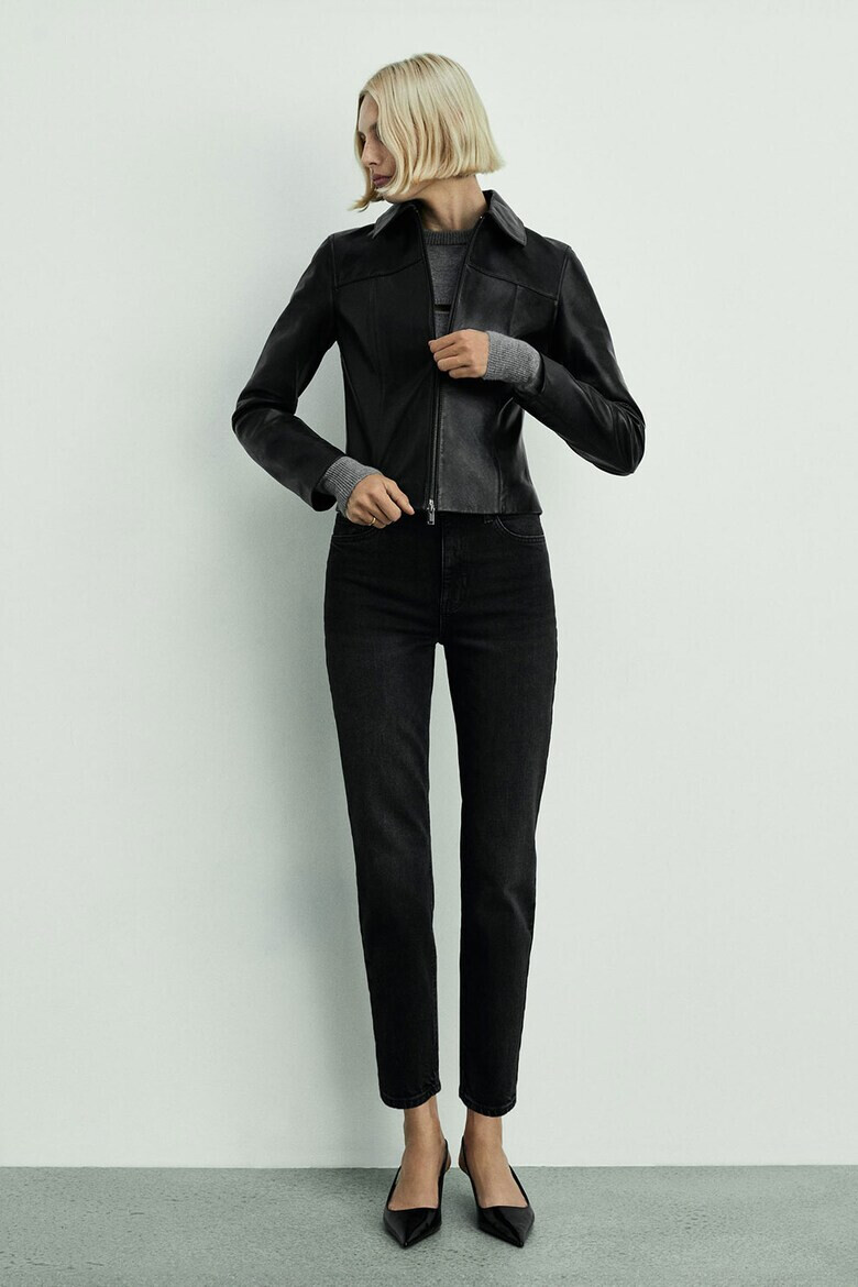 Mango Дънки стил Mom FIt с висока талия - Pepit.bg