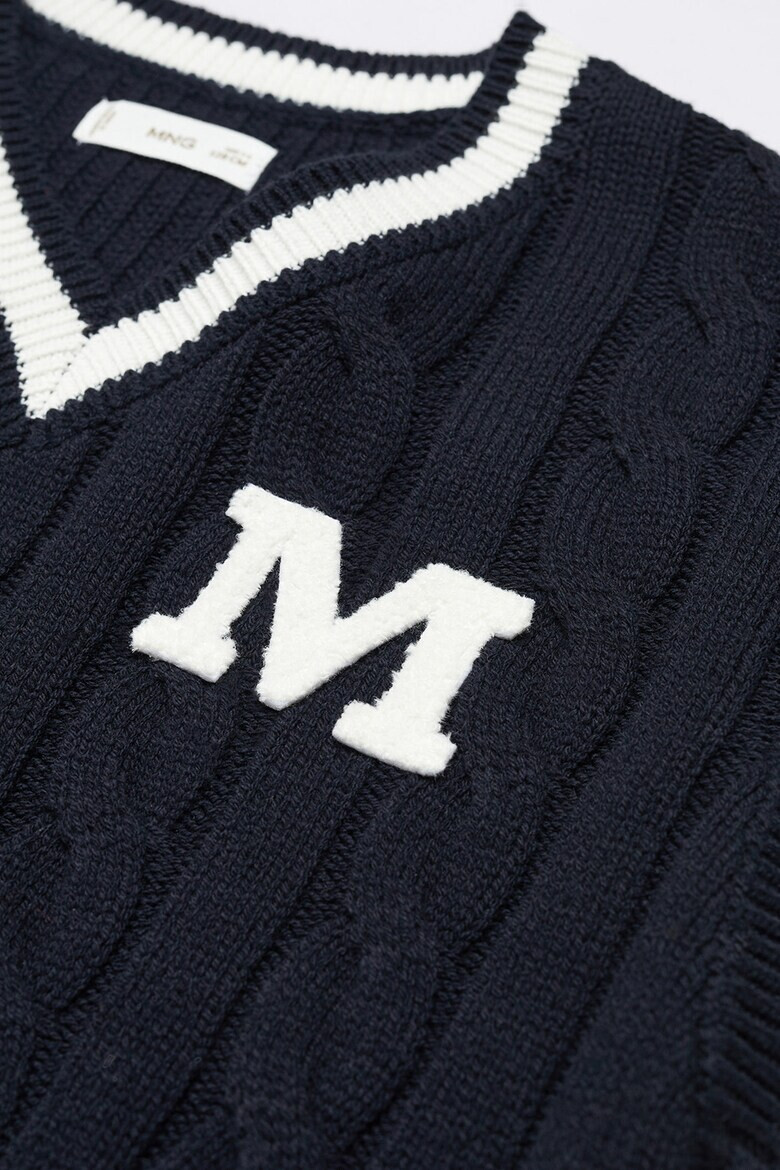 Mango Елек Varsity с шпиц и плетка осморка - Pepit.bg