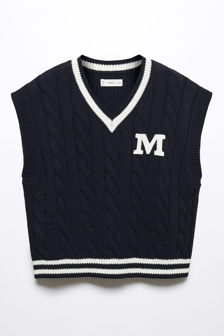 Mango Елек Varsity с шпиц и плетка осморка - Pepit.bg