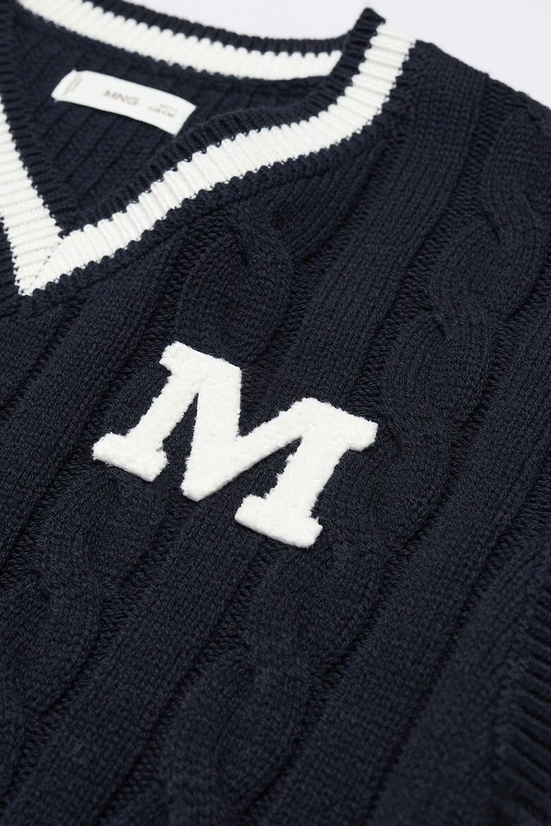 Mango Елек Varsity с шпиц и плетка осморка - Pepit.bg