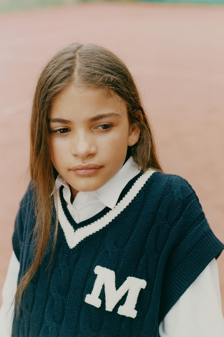 Mango Елек Varsity с шпиц и плетка осморка - Pepit.bg