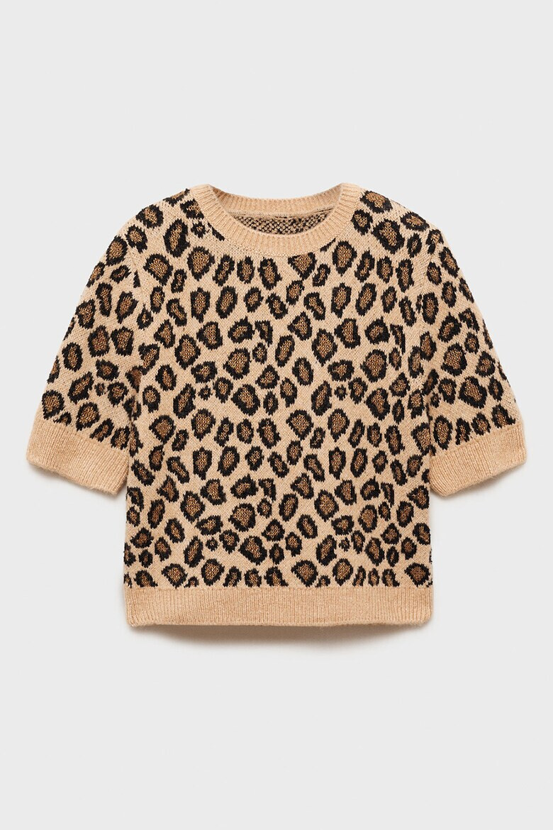 Mango Къс пуловер Leopard с шарка - Pepit.bg