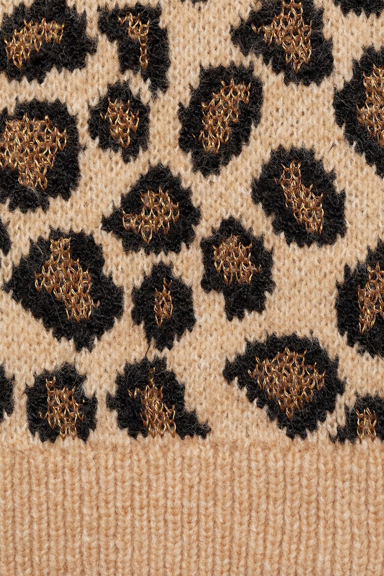 Mango Къс пуловер Leopard с шарка - Pepit.bg