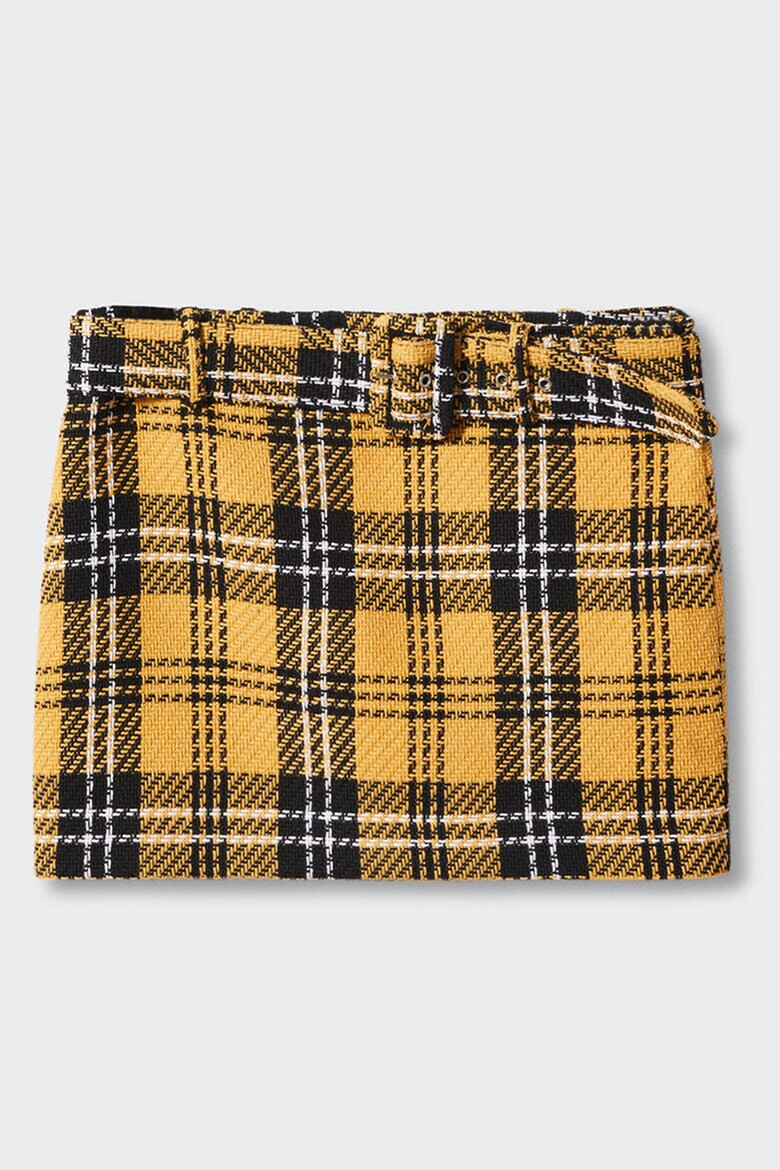 Mango Къса пола Pin с каре - Pepit.bg