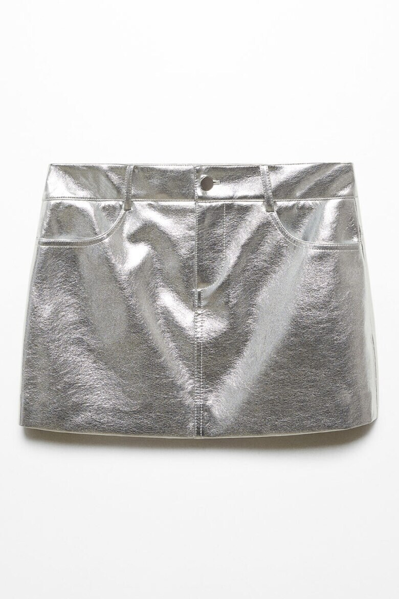 Mango Къса пола Silver с метален ефект - Pepit.bg