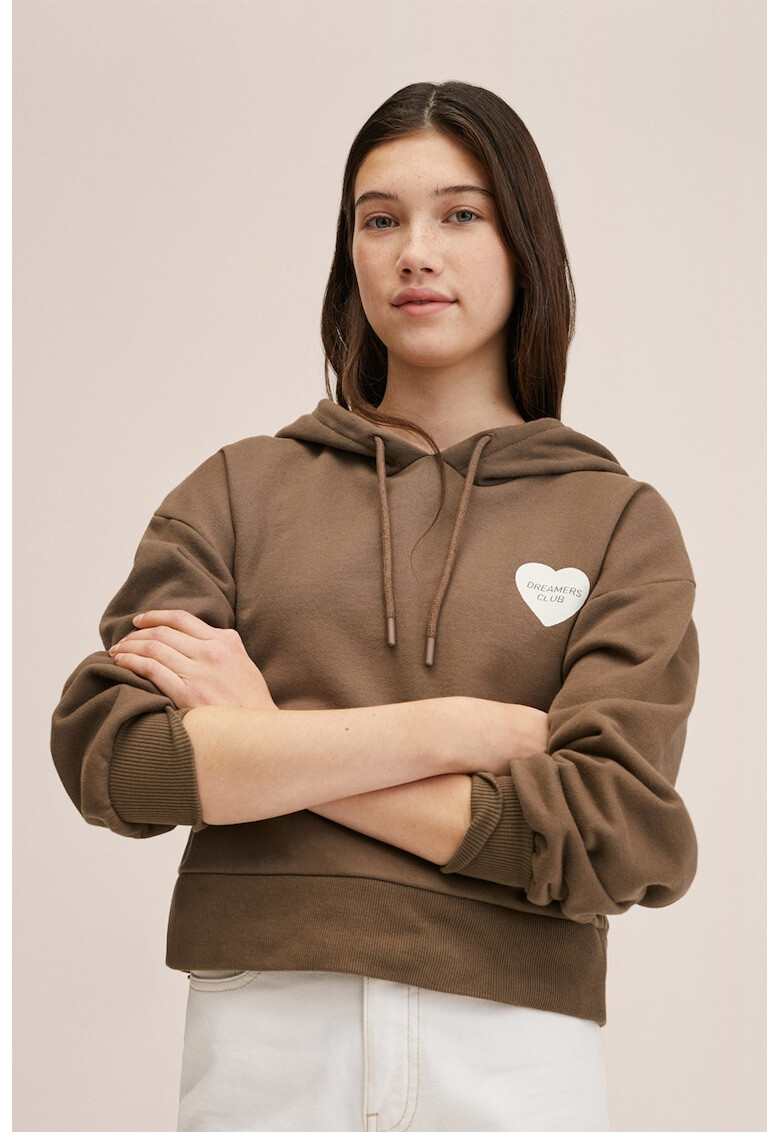 Mango Късо худи Heart - Pepit.bg