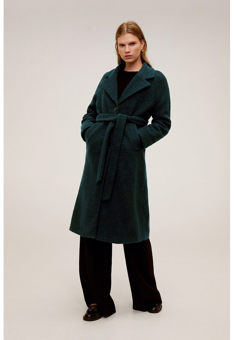 Mango Палто Robe с вълна и колан - Pepit.bg