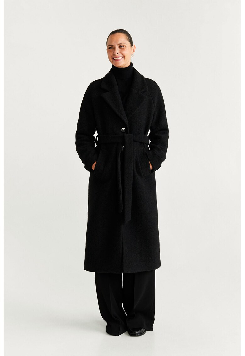 Mango Палто Robe с вълна и колан - Pepit.bg