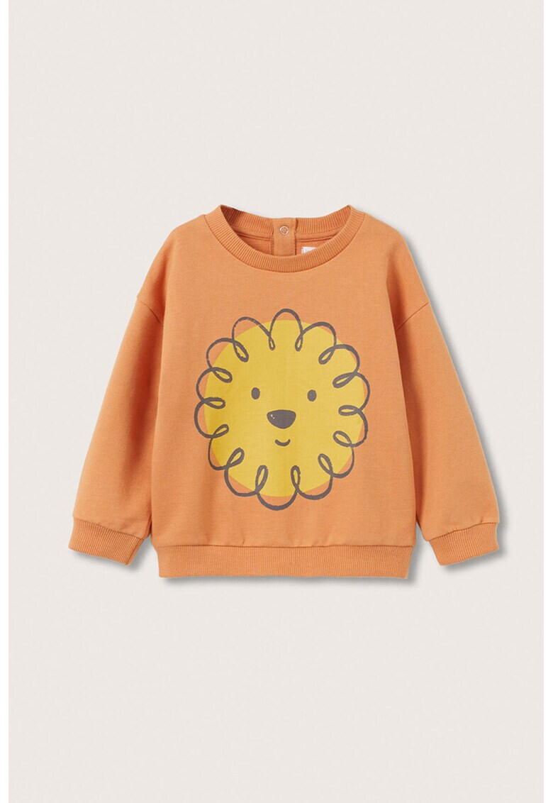 Mango Памучен суитшърт Lion с принт - Pepit.bg