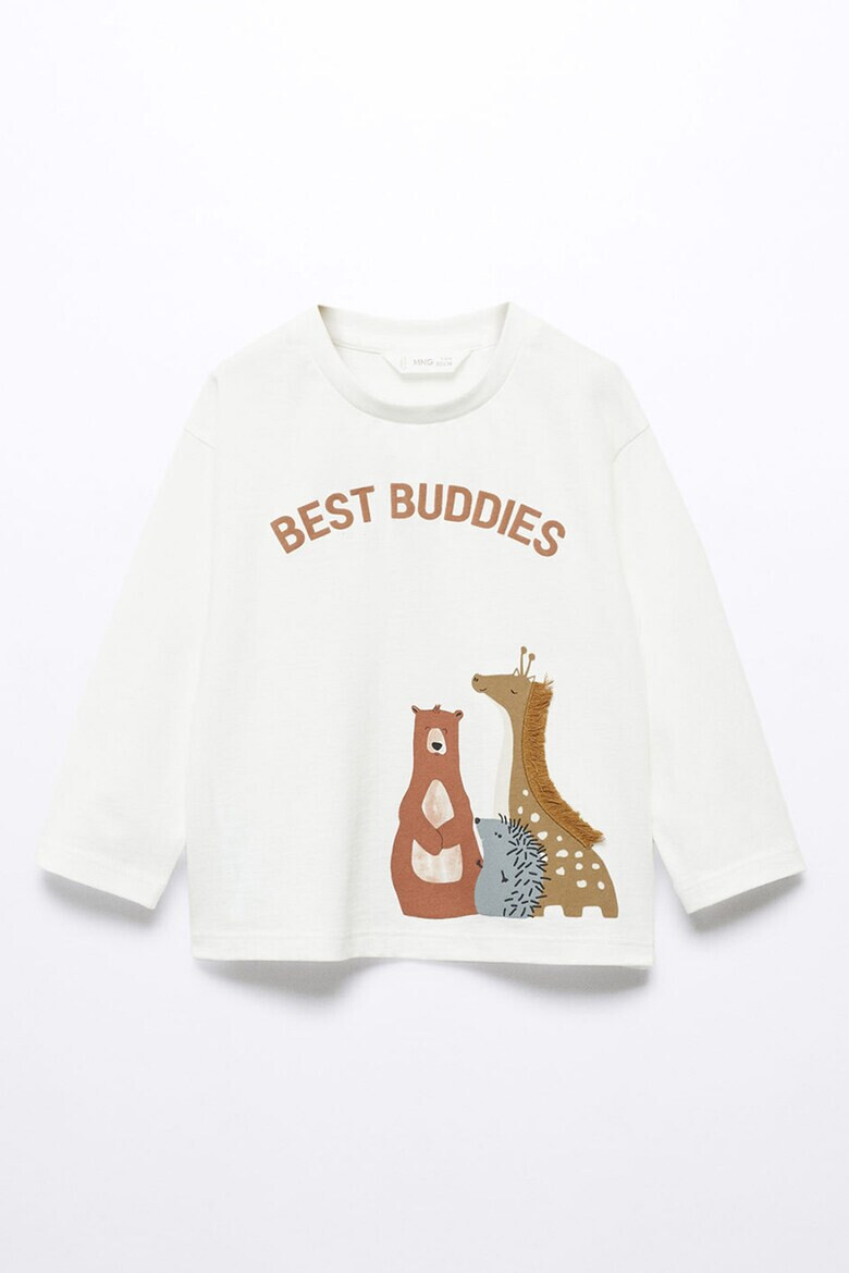 Mango Памучна блуза Buddies с фигурална шарка - Pepit.bg