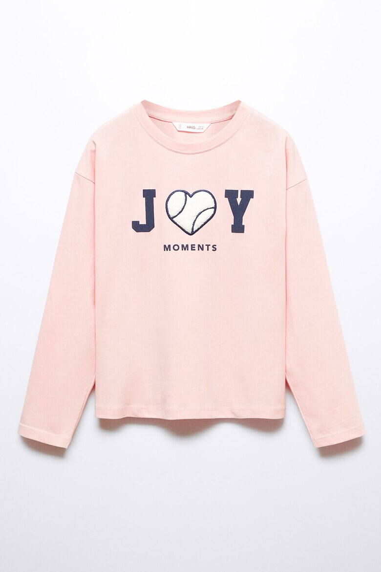 Mango Памучна блуза Joy с надпис - Pepit.bg