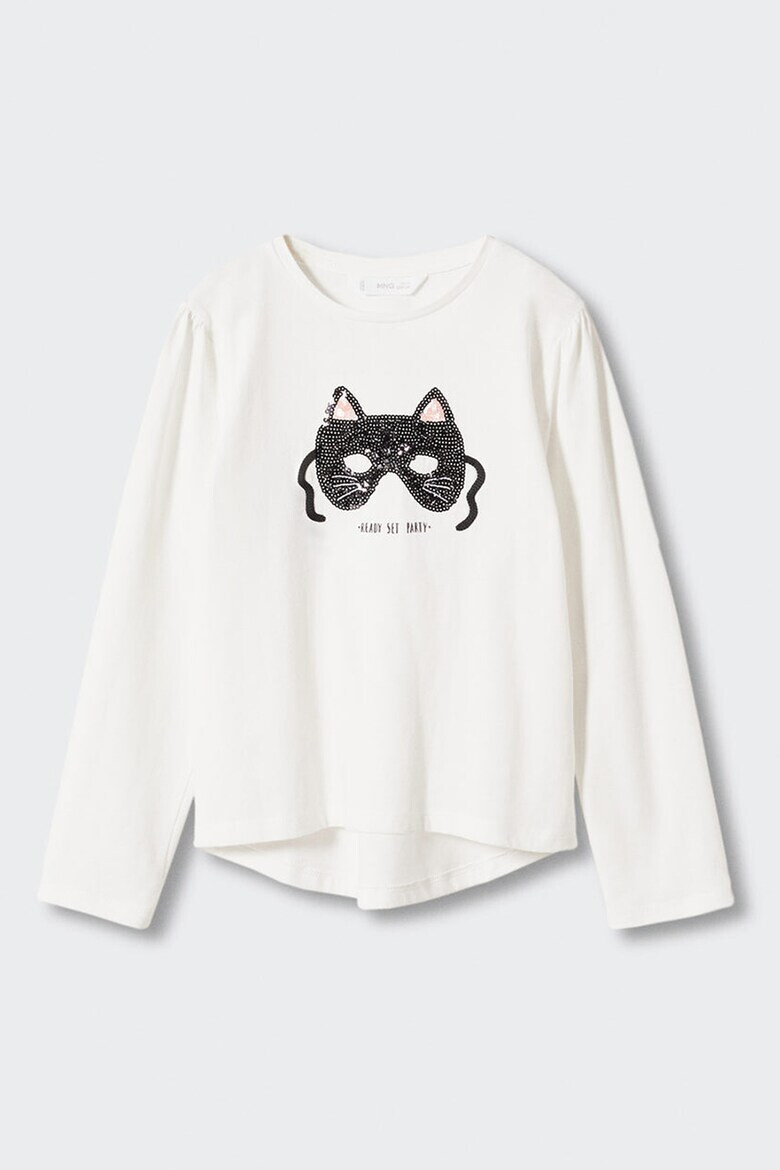 Mango Памучна блуза Mask с пайети - Pepit.bg
