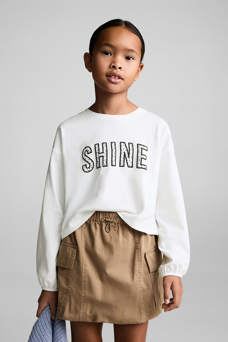 Mango Памучна блуза Shine с паднали ръкави - Pepit.bg