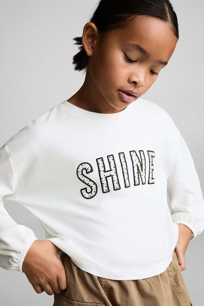 Mango Памучна блуза Shine с паднали ръкави - Pepit.bg