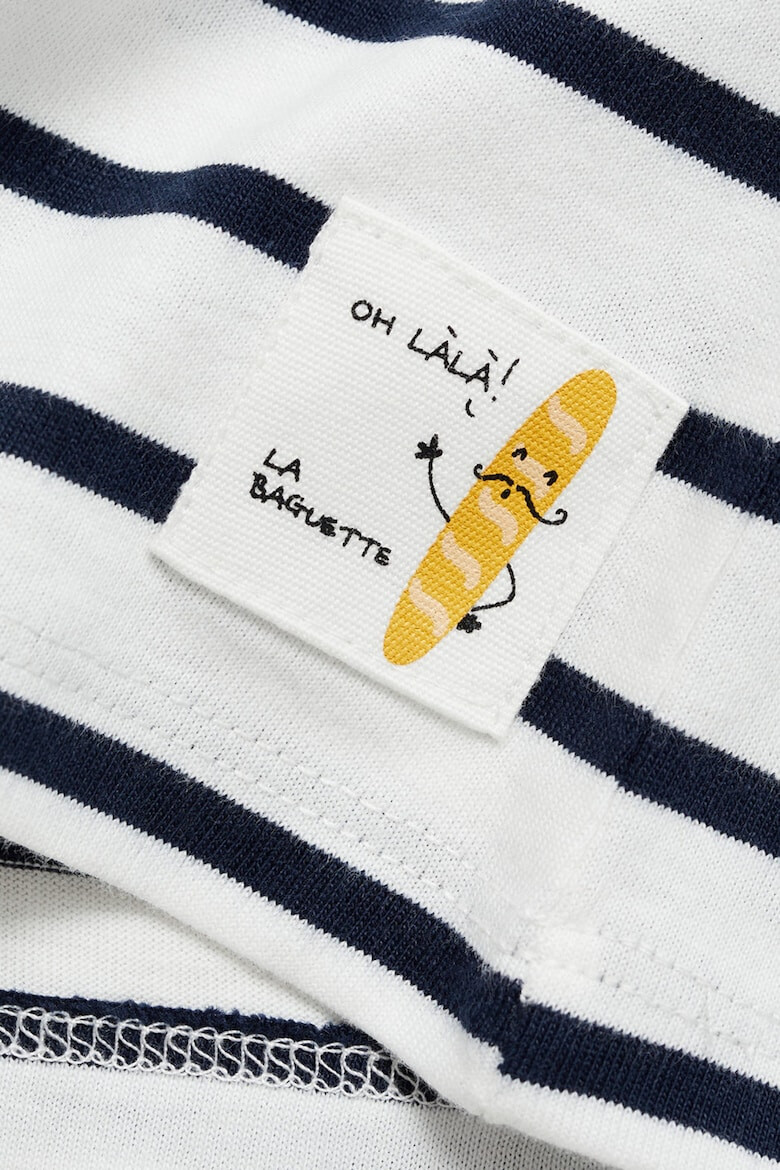 Mango Памучна тениска Baguette с райе - Pepit.bg