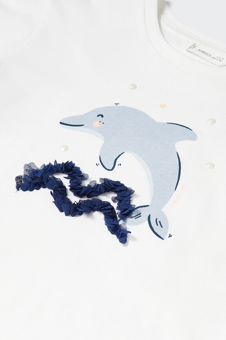Mango Памучна тениска Delfin с щампа - Pepit.bg