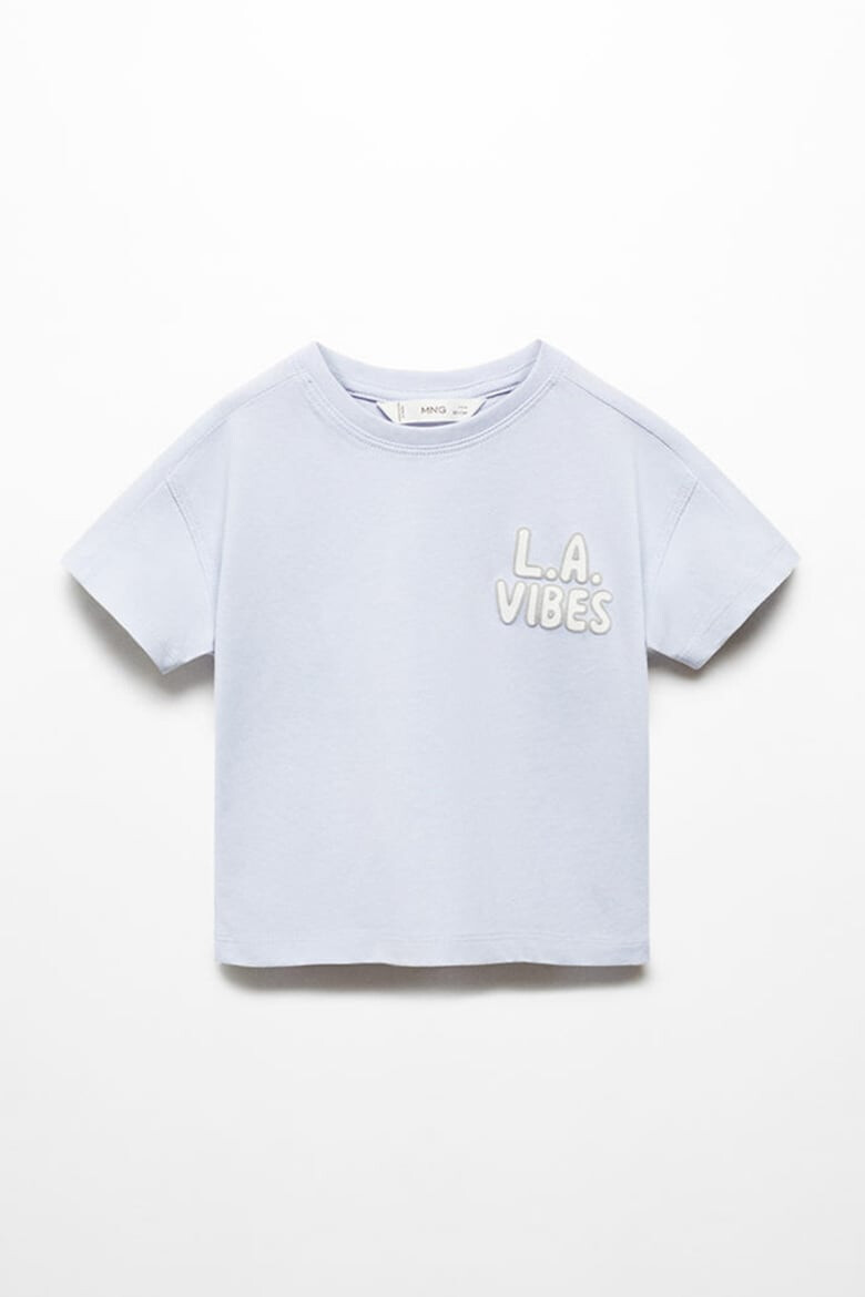 Mango Памучна тениска LAvibes с надпис - Pepit.bg