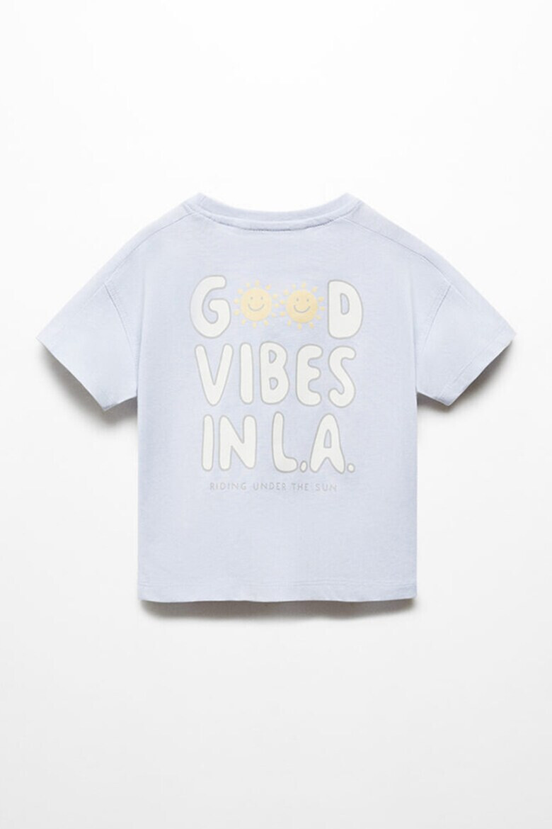 Mango Памучна тениска LAvibes с надпис - Pepit.bg