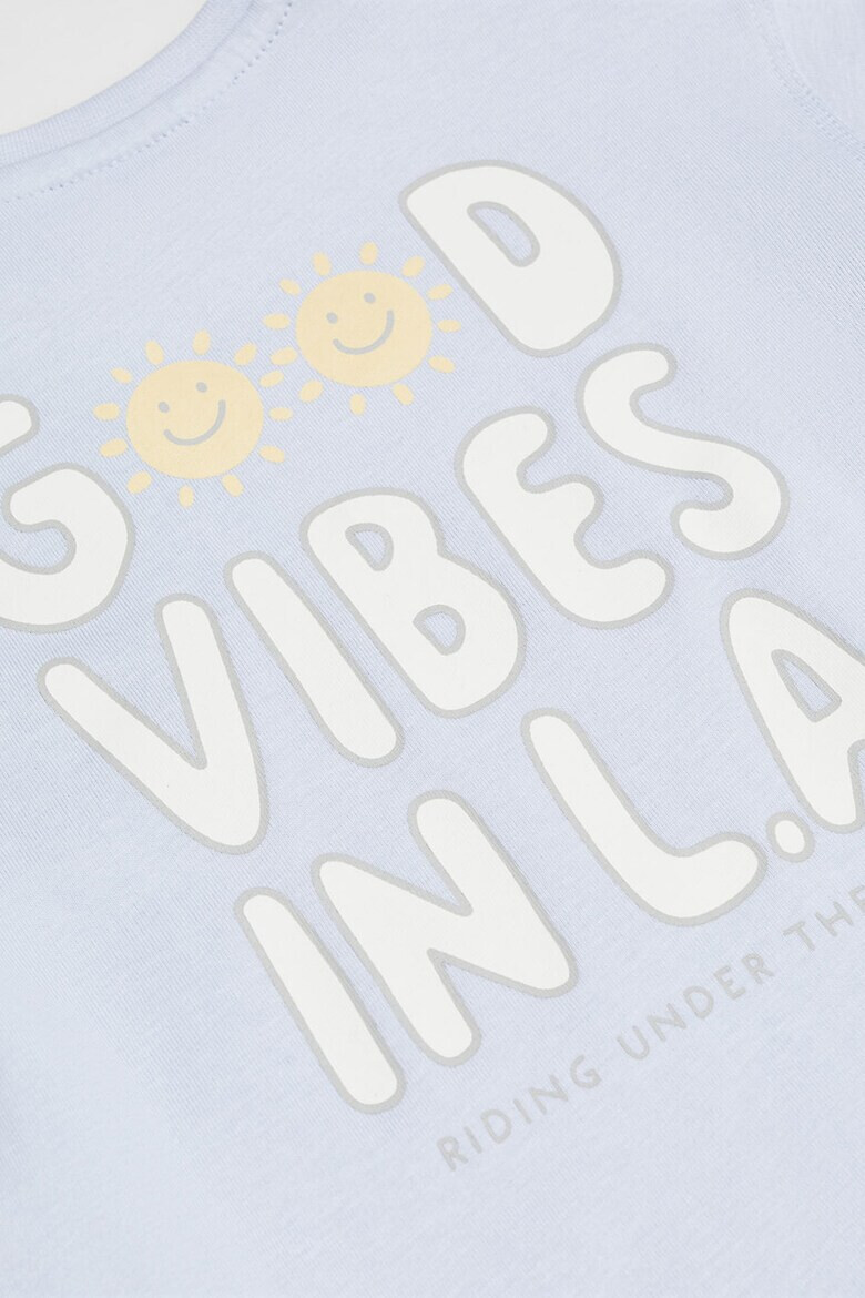 Mango Памучна тениска LAvibes с надпис - Pepit.bg