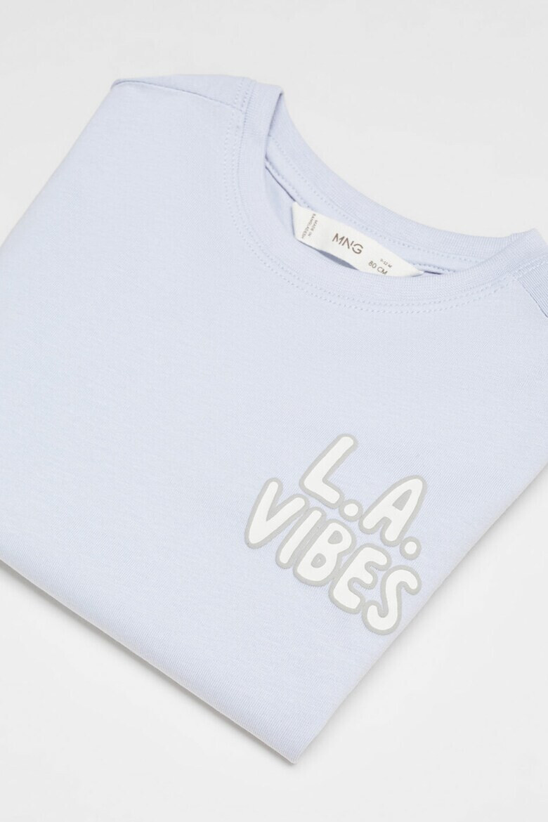 Mango Памучна тениска LAvibes с надпис - Pepit.bg