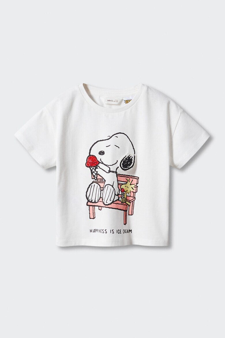 Mango Памучна тениска Pycream с шарка - Pepit.bg
