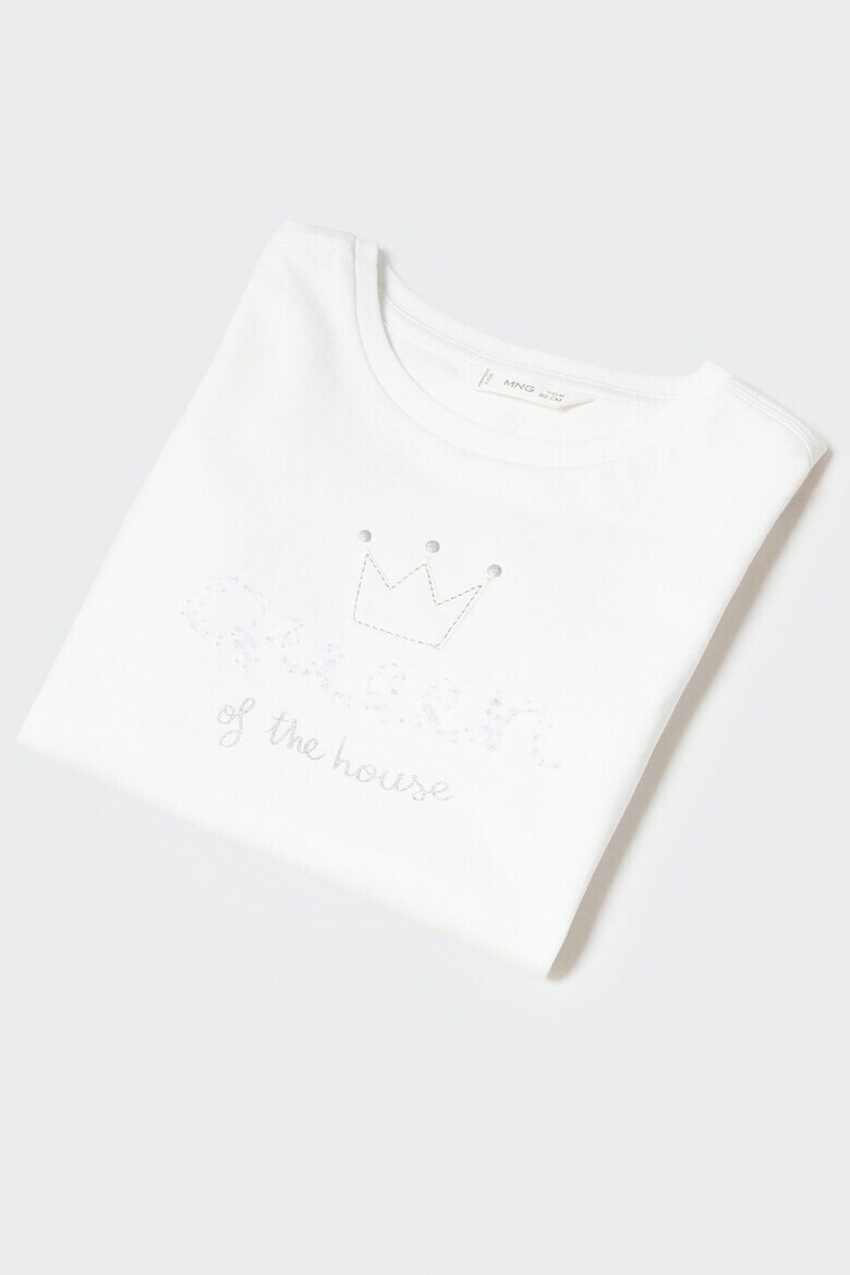 Mango Памучна тениска Queen с щампа - Pepit.bg