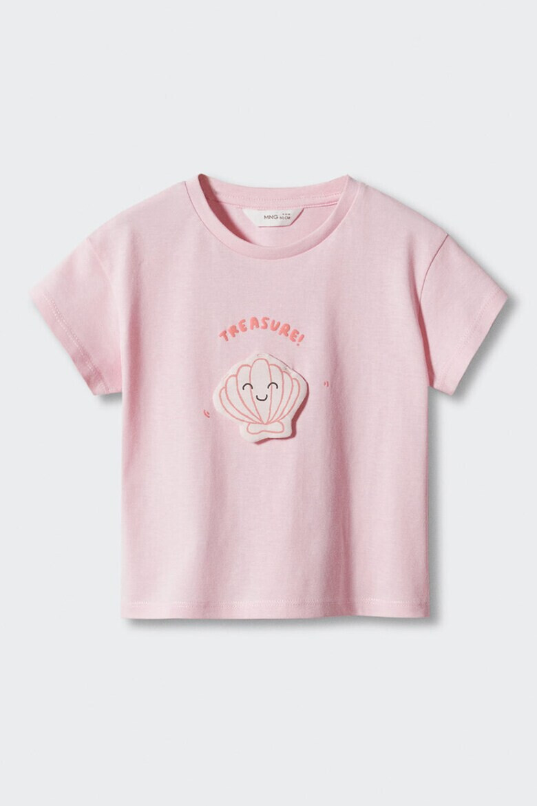 Mango Памучна тениска с шарка Pearl - Pepit.bg