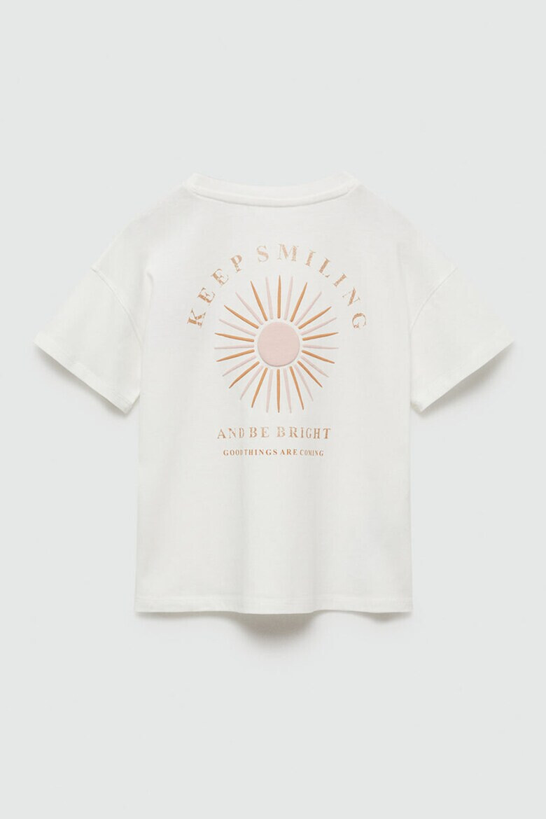 Mango Памучна тениска Sunrise с бродерия - Pepit.bg