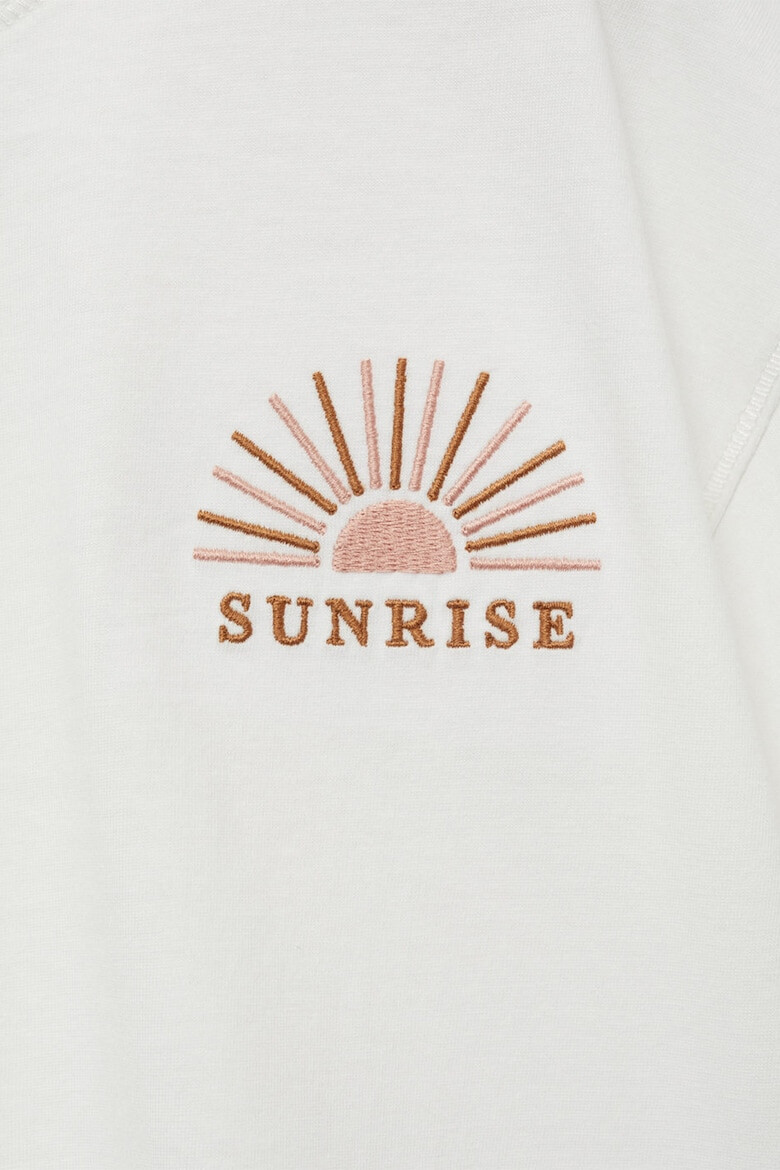 Mango Памучна тениска Sunrise с бродерия - Pepit.bg