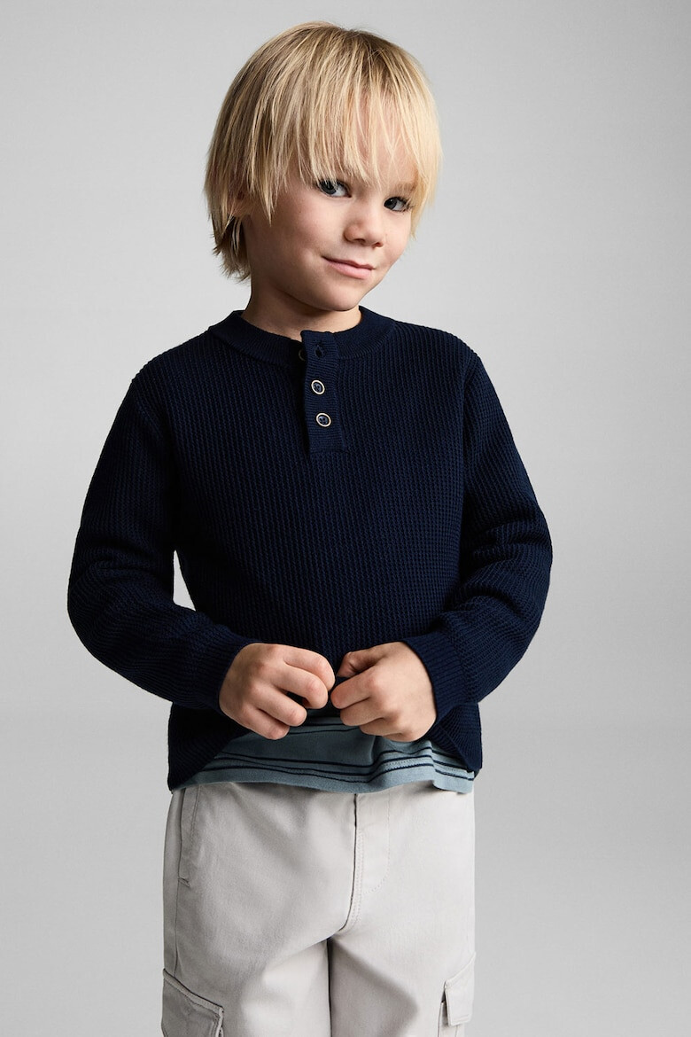 Mango Пуловер Henley - Pepit.bg