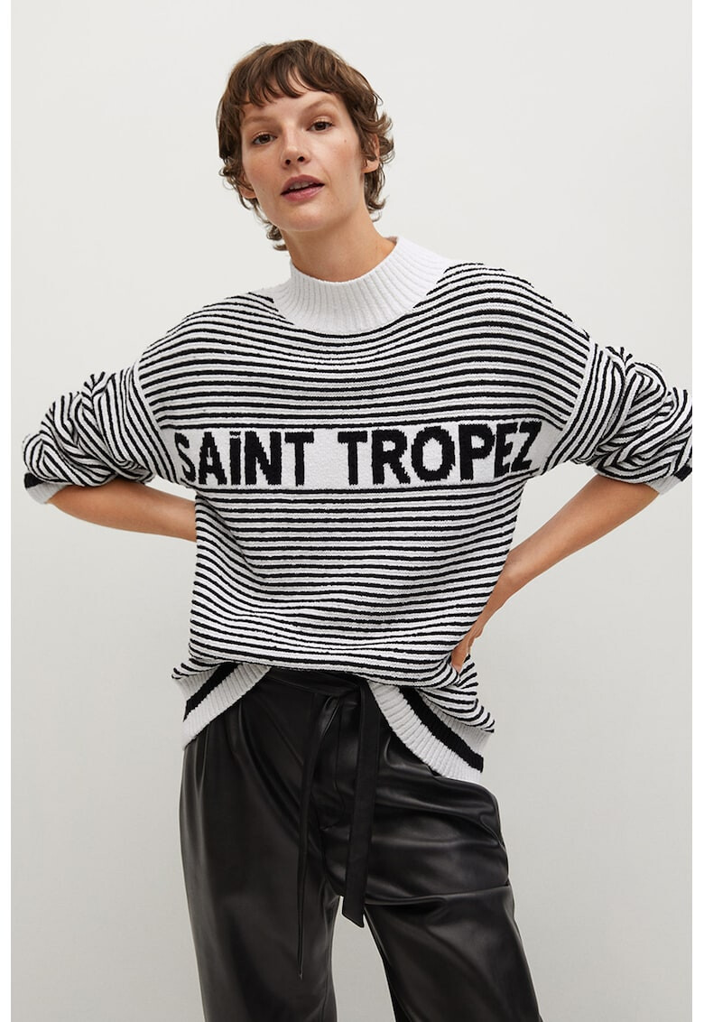 Mango Пуловер със свободна кройка и райе - Pepit.bg