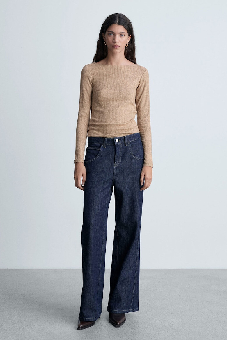 Mango Рипсена слим блуза - Pepit.bg