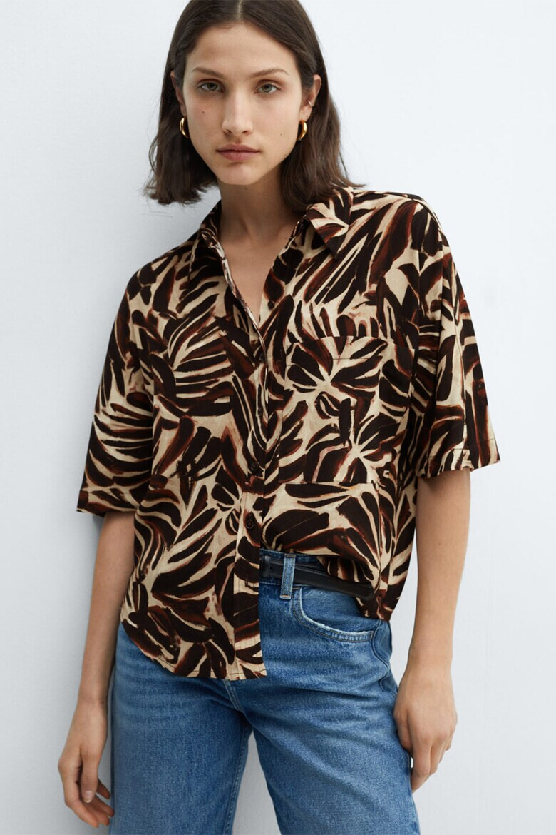 Mango Риза Claudie с фигурален принт - Pepit.bg