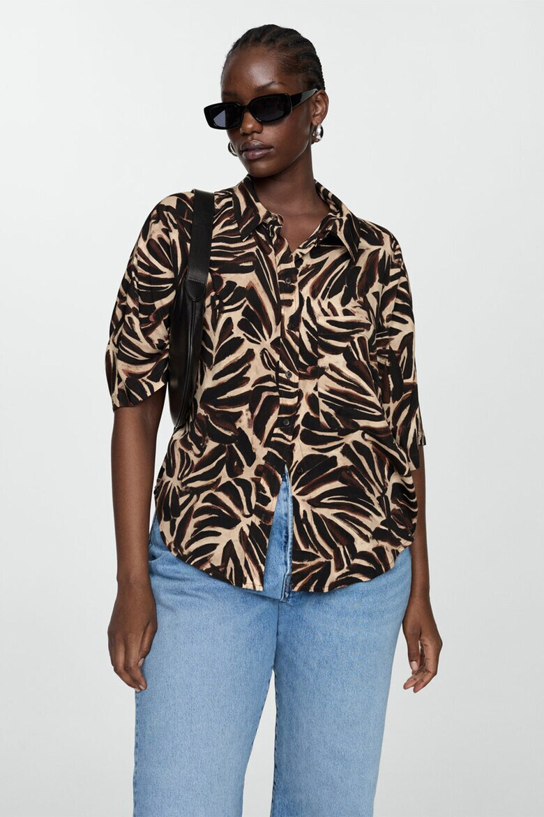 Mango Риза Claudie с фигурален принт - Pepit.bg