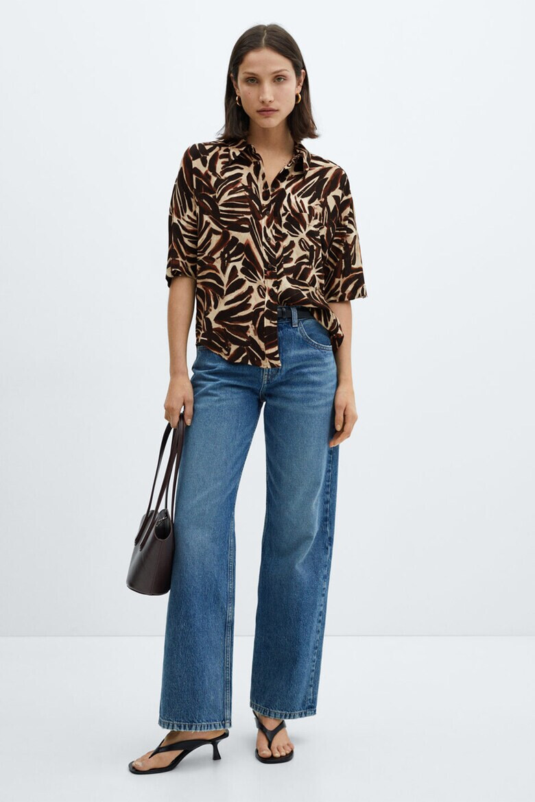 Mango Риза Claudie с фигурален принт - Pepit.bg