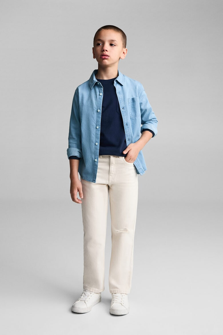 Mango Риза Joan Chambray с пришит джоб на гърдите - Pepit.bg