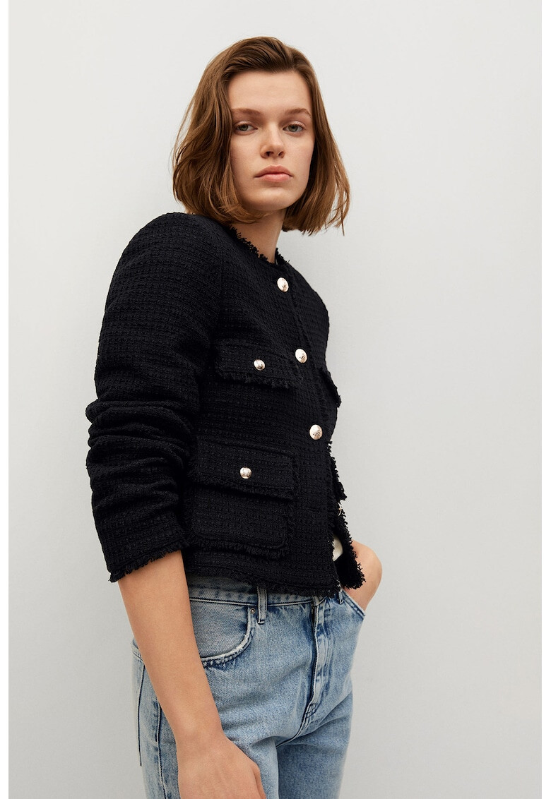 Mango Сако Wintour от туид с джобове с капаче - Pepit.bg