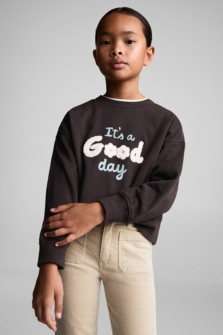 Mango Суитшърт с надпис - Pepit.bg