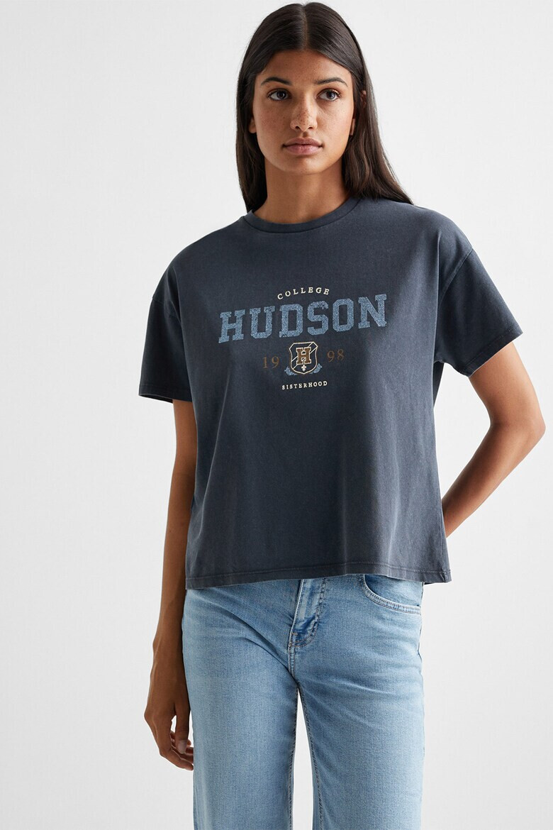 Mango Тениска Hudson с надпис - Pepit.bg