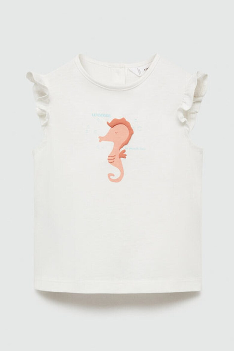 Mango Тениска Seahorse с набрани ръкави - Pepit.bg
