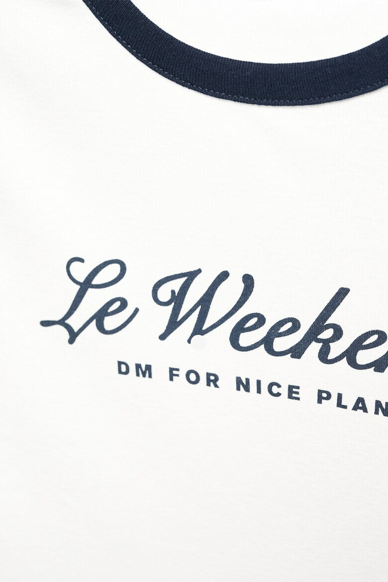 Mango Тениска Weekend с надпис - Pepit.bg