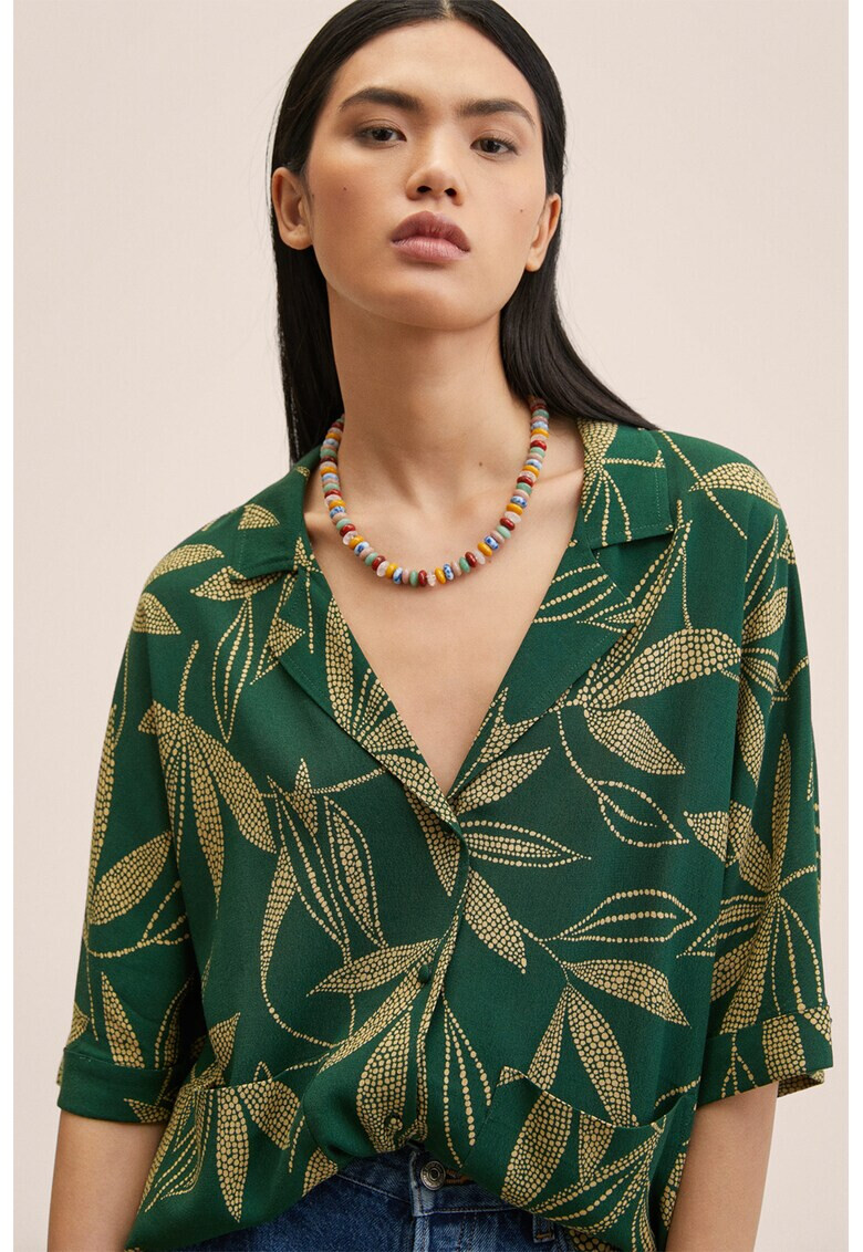 Mango Уголемена риза Claudie с щампа - Pepit.bg