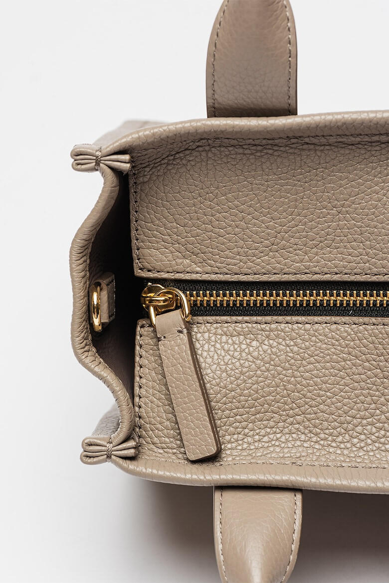 Marc Jacobs Кожена чанта The Small - Сиво-бежов - Pepit.bg