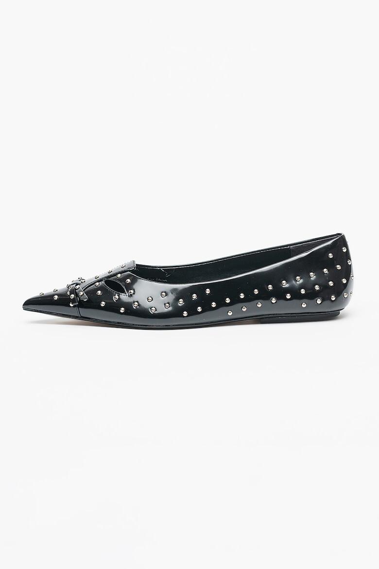 Marc Jacobs Кожени пантофки с нитове - Черен/Сребрист - Pepit.bg