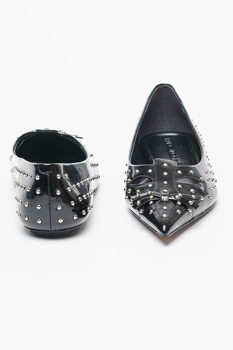 Marc Jacobs Кожени пантофки с нитове - Черен/Сребрист - Pepit.bg