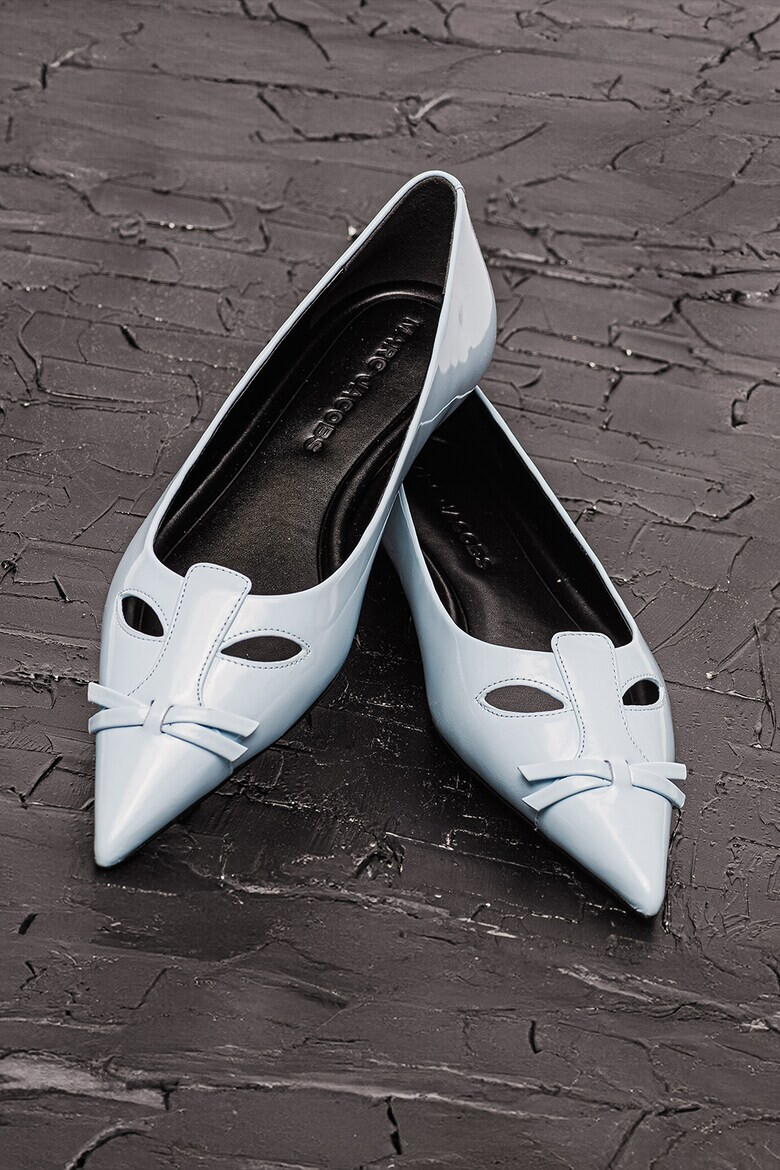 Marc Jacobs Кожени пантофки The Kat с отвори - Ледено синьо - Pepit.bg