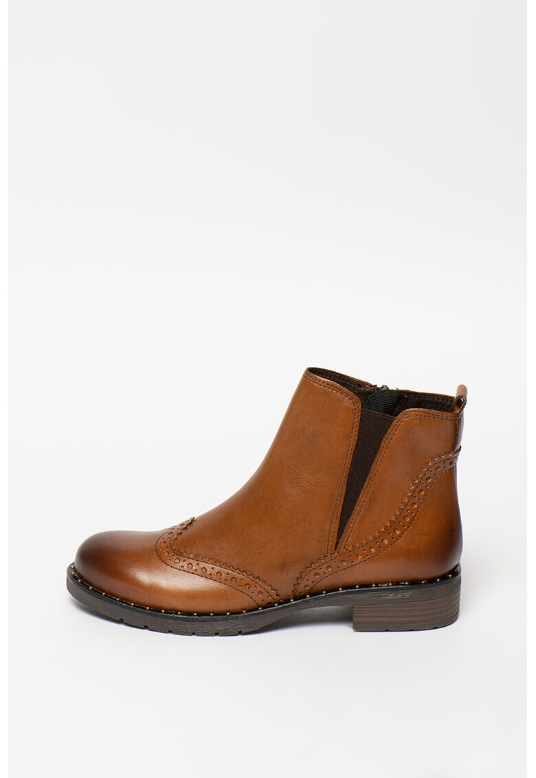 Marco Tozzi Кожени боти Brogue Chelsea - Pepit.bg