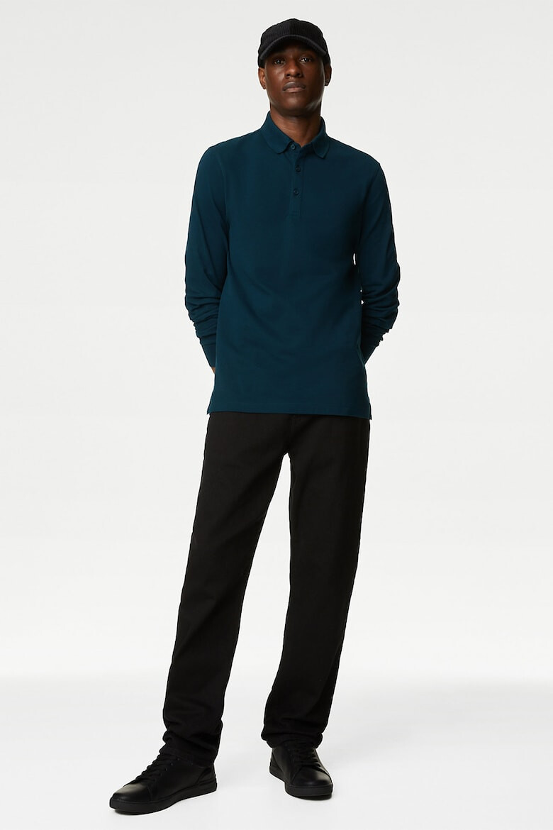 Marks  Spencer Блуза от памучно пике с яка - Pepit.bg