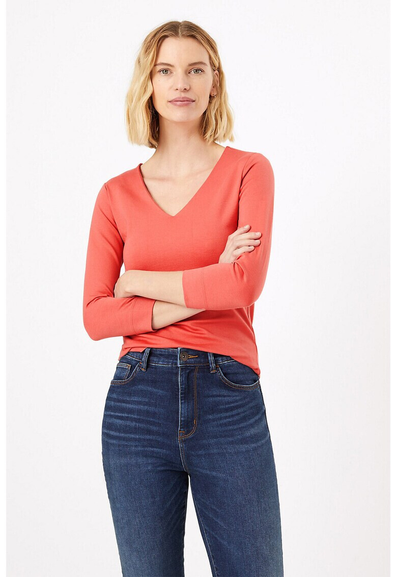 Marks & Spencer Блуза с 3/4 ръкави и шпиц - Pepit.bg