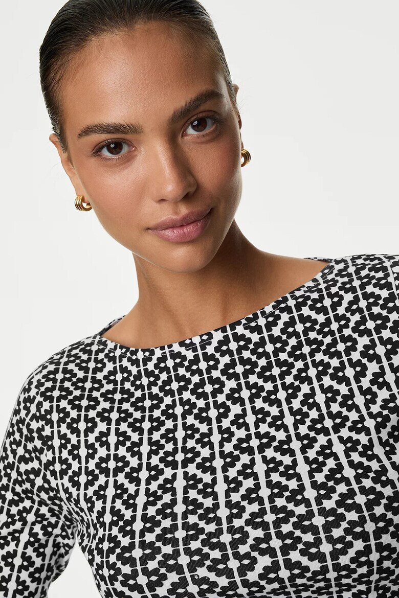 Marks & Spencer Блуза с десен и деколте тип лодка - Pepit.bg